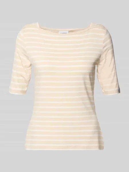 T-shirt z dekoltem w łódkę Comma biała