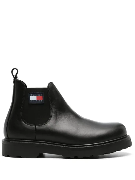 Botine chelsea Tommy Jeans din piele negru