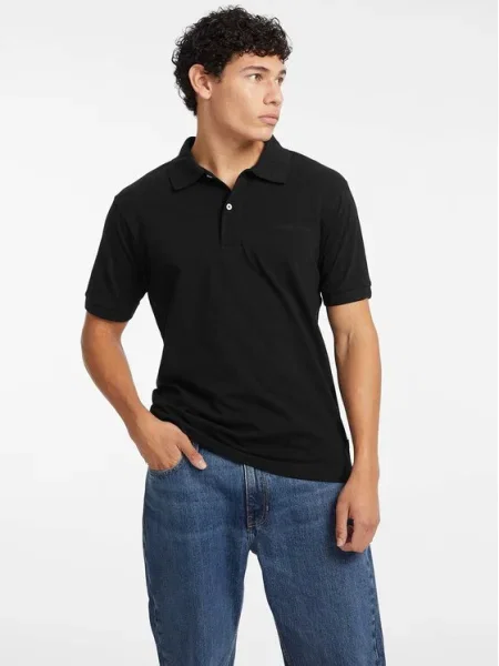 Guess Jeans Tricou polo negru