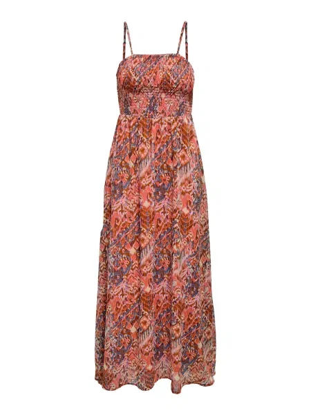 ONLY Rochie de vară ONLElena albastru regal / portocaliu închis / deschis / roşu închis roșu