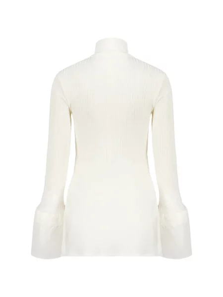 Top Ellery tricotate evazat alb