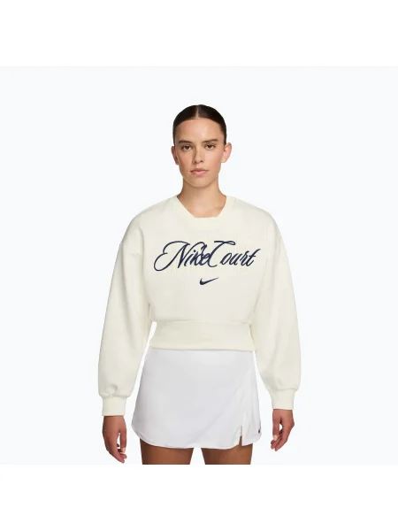 Дамски суитшърт Nike Court Collection French Terry Crew Neck sailor blue/navy blue бяло