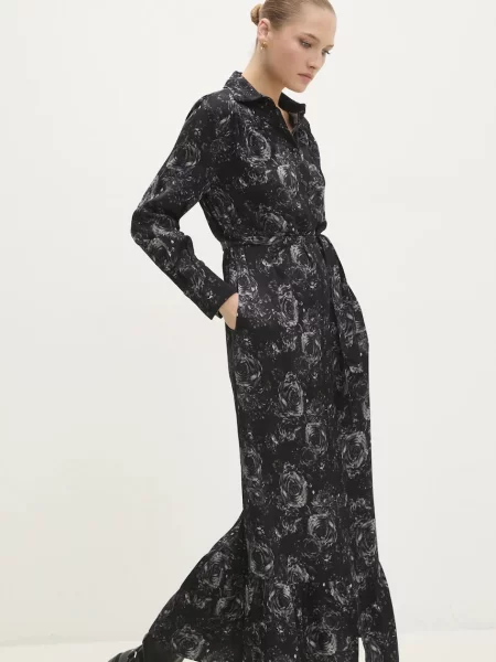 Answear Lab rochie maxi evazati negru