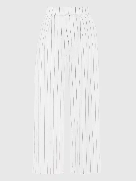 Штани Ida Trani з льону в смужку Faithfull білі