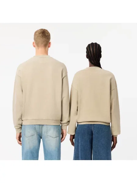 Lacoste Bluza Z Efektem Prania O Luźnym Kroju beżowa