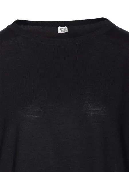 Tricou Toteme cu decolteu rotund scurt negru
