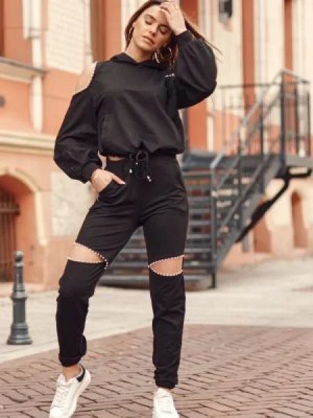 Pantaloni sport Fasardi negru