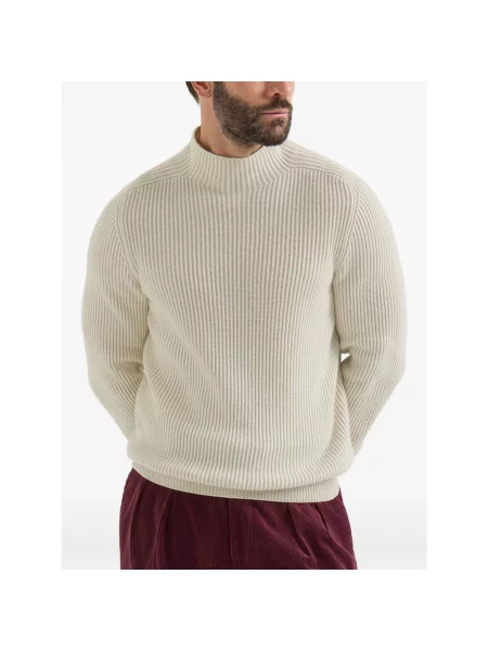 Sweter z golfem Brunello Cucinelli beżowy