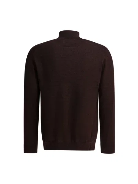 Sweter z golfem Nn07 wełniany brązowy