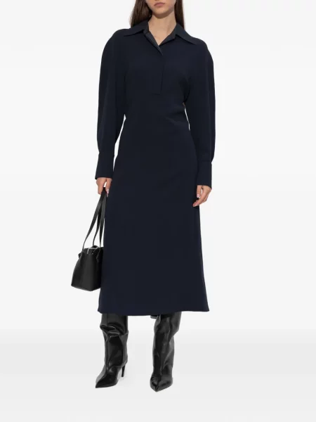 Rochie maxi Victoria Beckham lungă de costum albastru