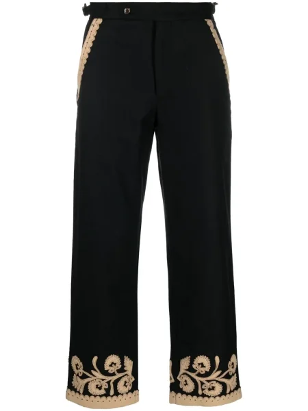 Pantaloni Bode cu broderie negru