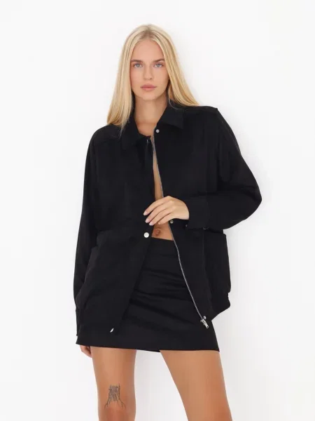 Замшевий Бомбер Lilove чорний