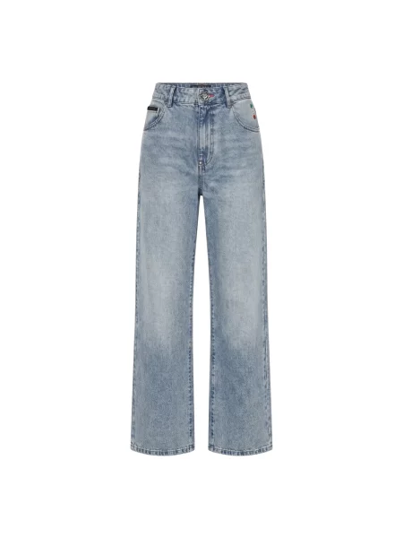 Jeansy straight leg Philipp Plein niebieskie