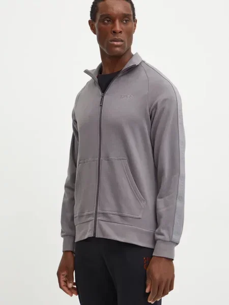 HUGO bluza lounge z aplikacją szary