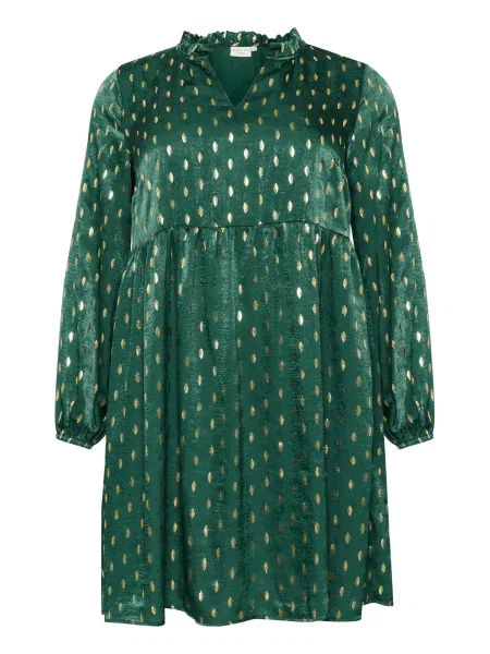 KAFFE CURVE Rochie Sofia auriu / smarald verde