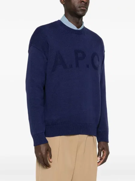 Pulover A.p.c. cu decolteu rotund albastru
