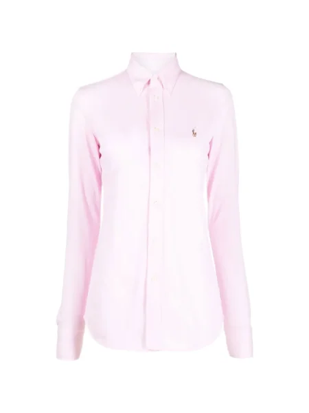 Риза Polo Ralph Lauren с кръгло деколте виолетово