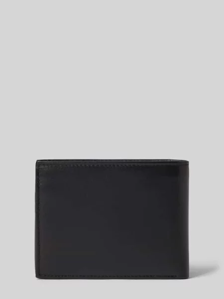 Portfel ze skóry bydlęcej nappa z przegródką na monety Valentino Bags czarny