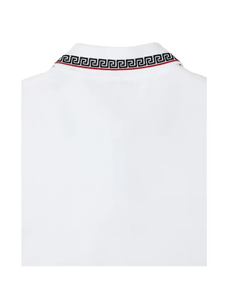 Tricou polo Versace cu autograf alb