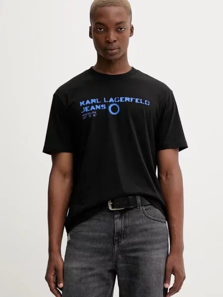 Тениска Karl Lagerfeld Jeans с принт черно