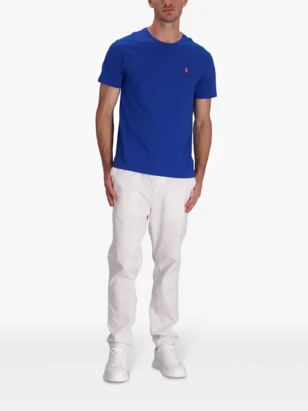 Polo Polo Ralph Lauren cu broderie de in cu dungi alb