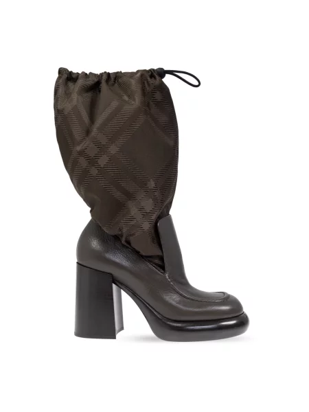 Botki Burberry skórzane zielone