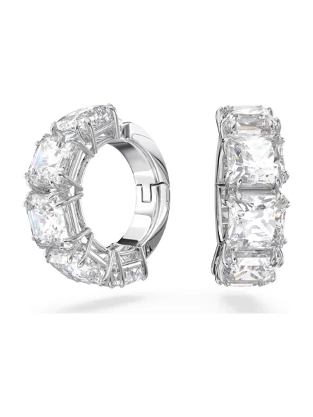 Lniane kolczyki Swarovski białe