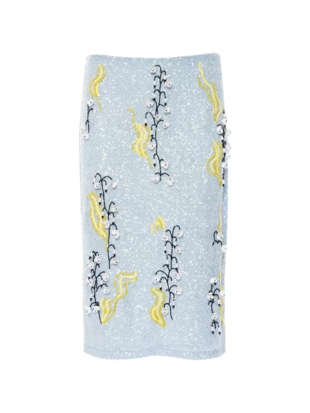 Fustă midi Des Phemmes cu paiete albastru