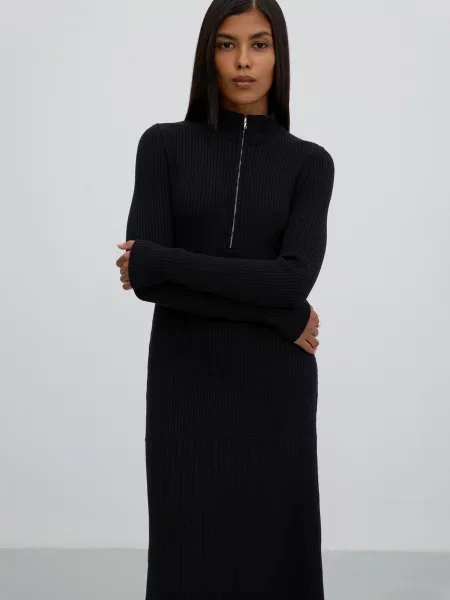 Сукня міді Estro віскоза/нейлон чорний