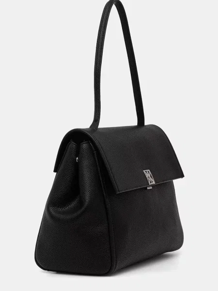 Calvin Klein Torbica Emblem Hw Pebble Satchel crna