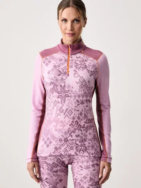 Helly Hansen termo tričko s dlouhým rukávem s merino vlnou LIFA MERINO růžové