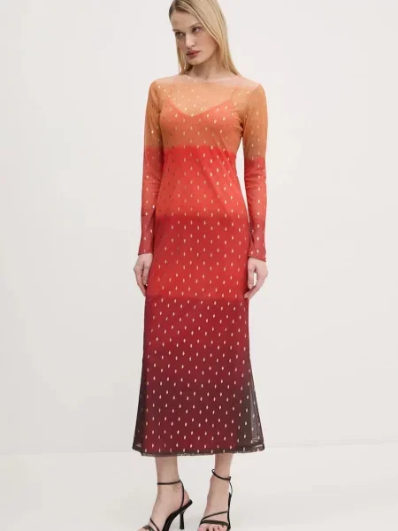 Obleka Never Fully Dressed Sunset Mesh oranžna