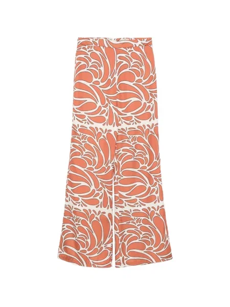 Pantaloni Twinset cu imagine cu imprimeu abstract maro