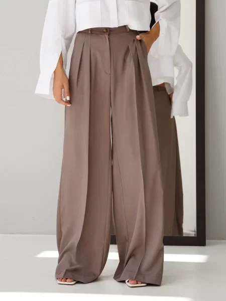 Брюки Jadone Fashion коричневые