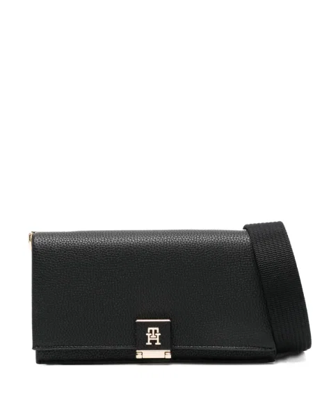 Geanta crossbody Tommy Hilfiger cu autograf negru