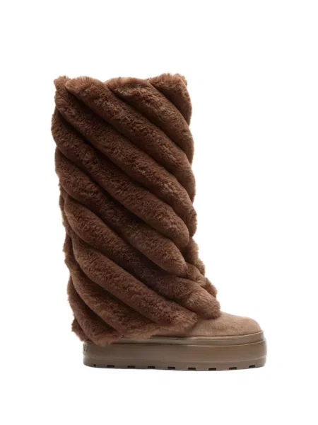 Botine Casadei cu blană maro
