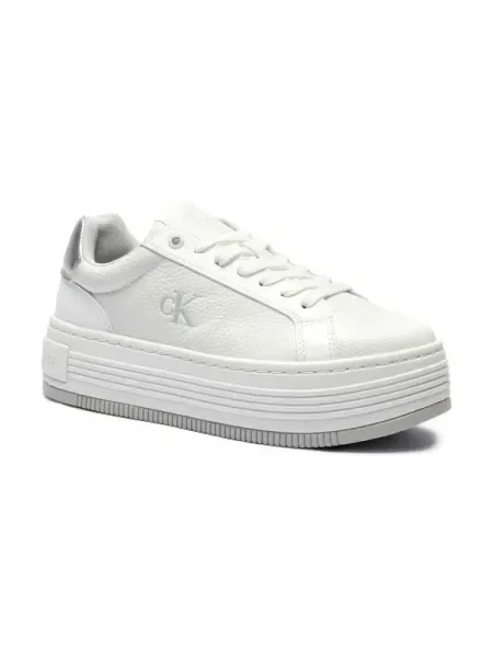 Sneakerși Calvin Klein Jeans din dantelă alb