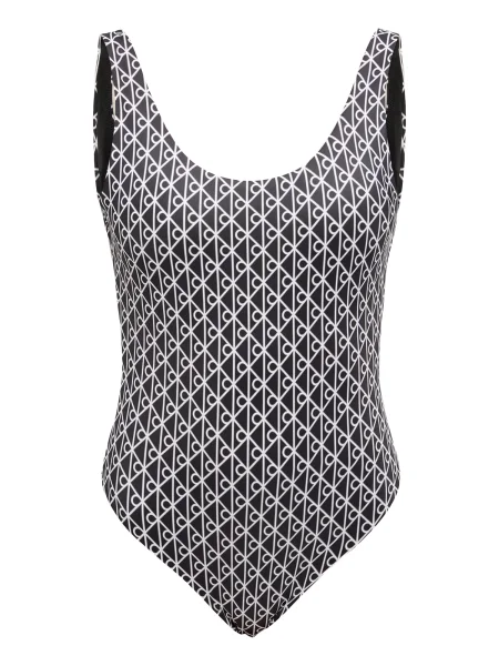 Calvin Klein Swimwear Costum de baie întreg negru alb