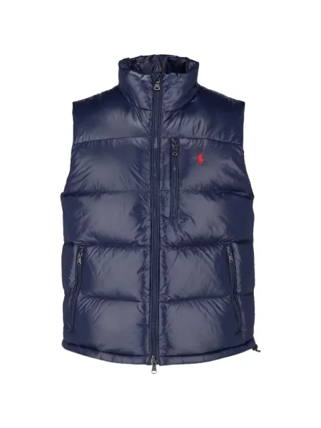 Matlasat tricou polo Polo Ralph Lauren de lână cu decolteu în V albastru
