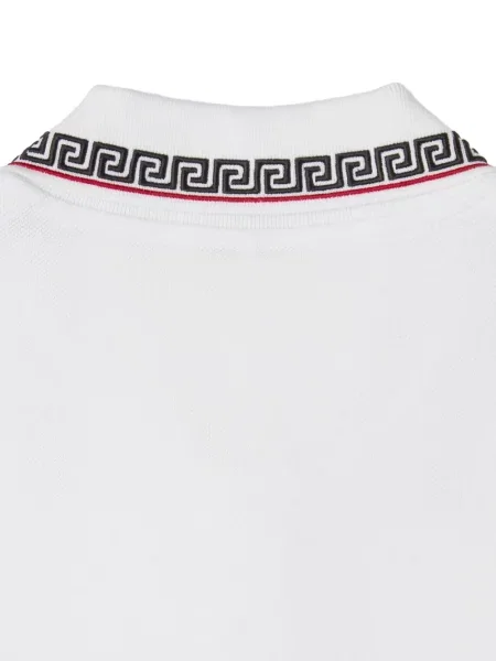Tricou polo Versace cu autograf alb