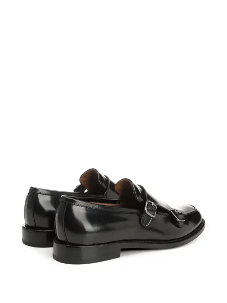 Pantofi monk Corvari din piele cu bretele negru