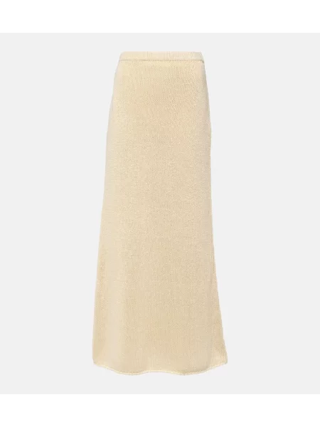 Fusta maxi The Row de mătase alb