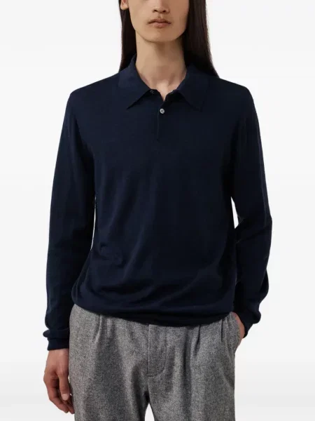 Lung tricou polo Hartford albastru