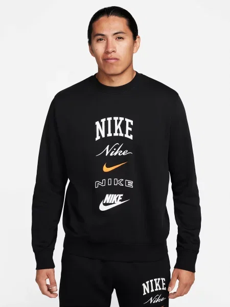 Світшот NIKE Club Fleece Crew-Neck бавовна/поліестер чорний