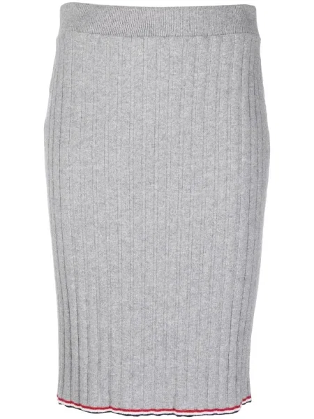 Fustă tip creion Thom Browne din cașmir gri