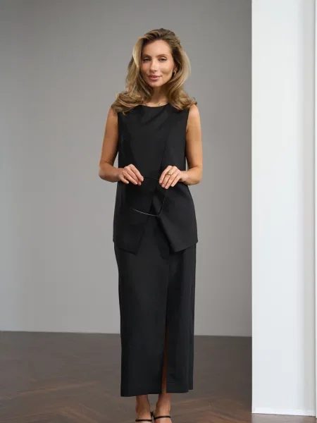 Лляний Жилет класичний TrikoBakh чорний