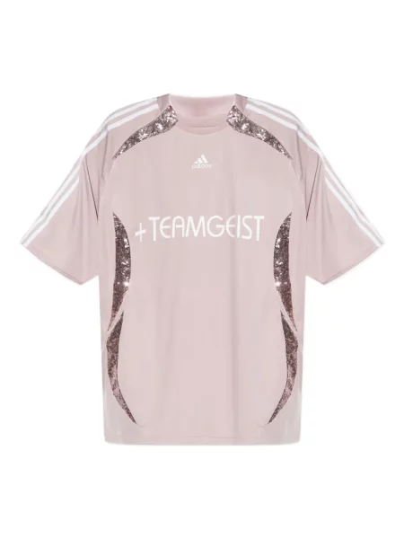 Top Adidas cu paiete din jerseu negru