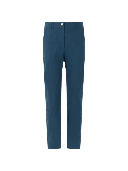 Pantaloni Roberto Cavalli din jacard conici albastru