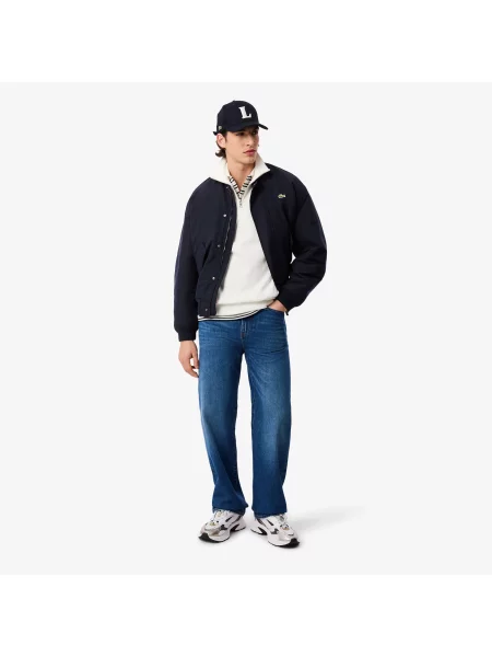 Lacoste Wodoodporna Bomberka Z Tafty niebieski