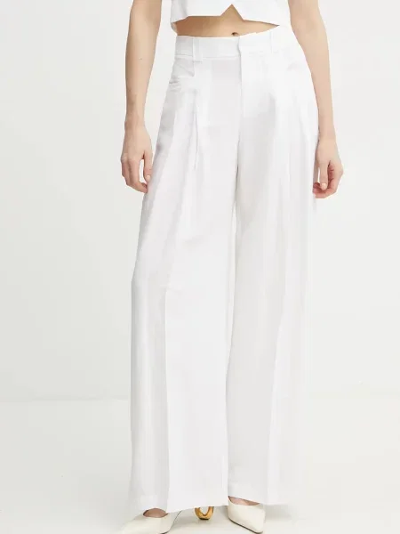 Ermanno Scervino pantaloni femei lat high waist alb